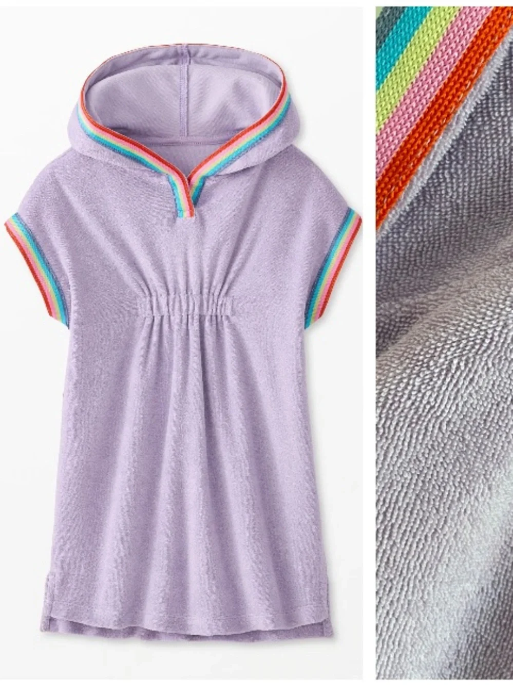 Hanna Andersson Lavender Purple Loop Terry Hoodie Swim Cover Up 8